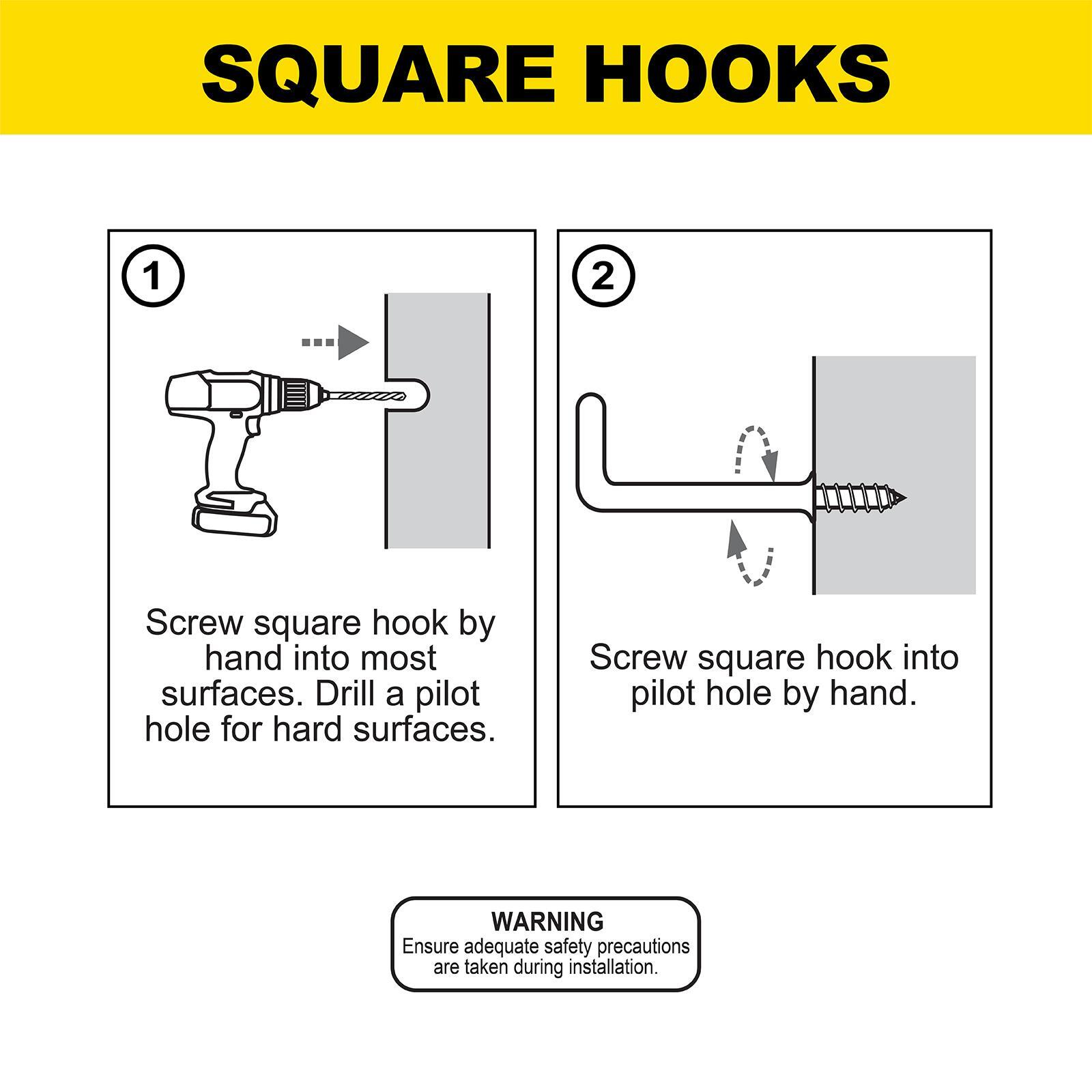 Everhang 32mm White PVC Square Hook - 5 Pack - Image 5