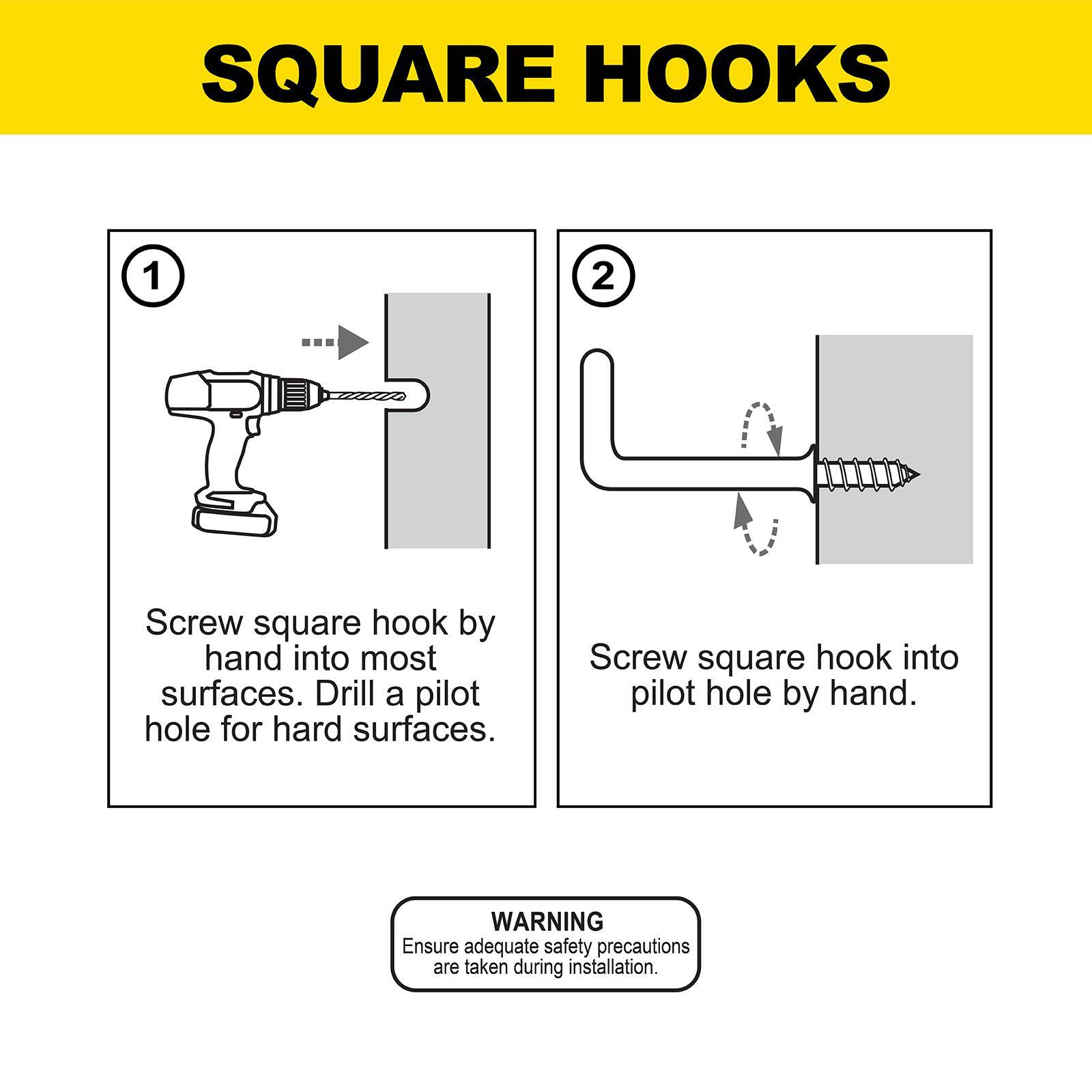Everhang 25mm White PVC Coated Square Hook - 5 Pack - Image 5