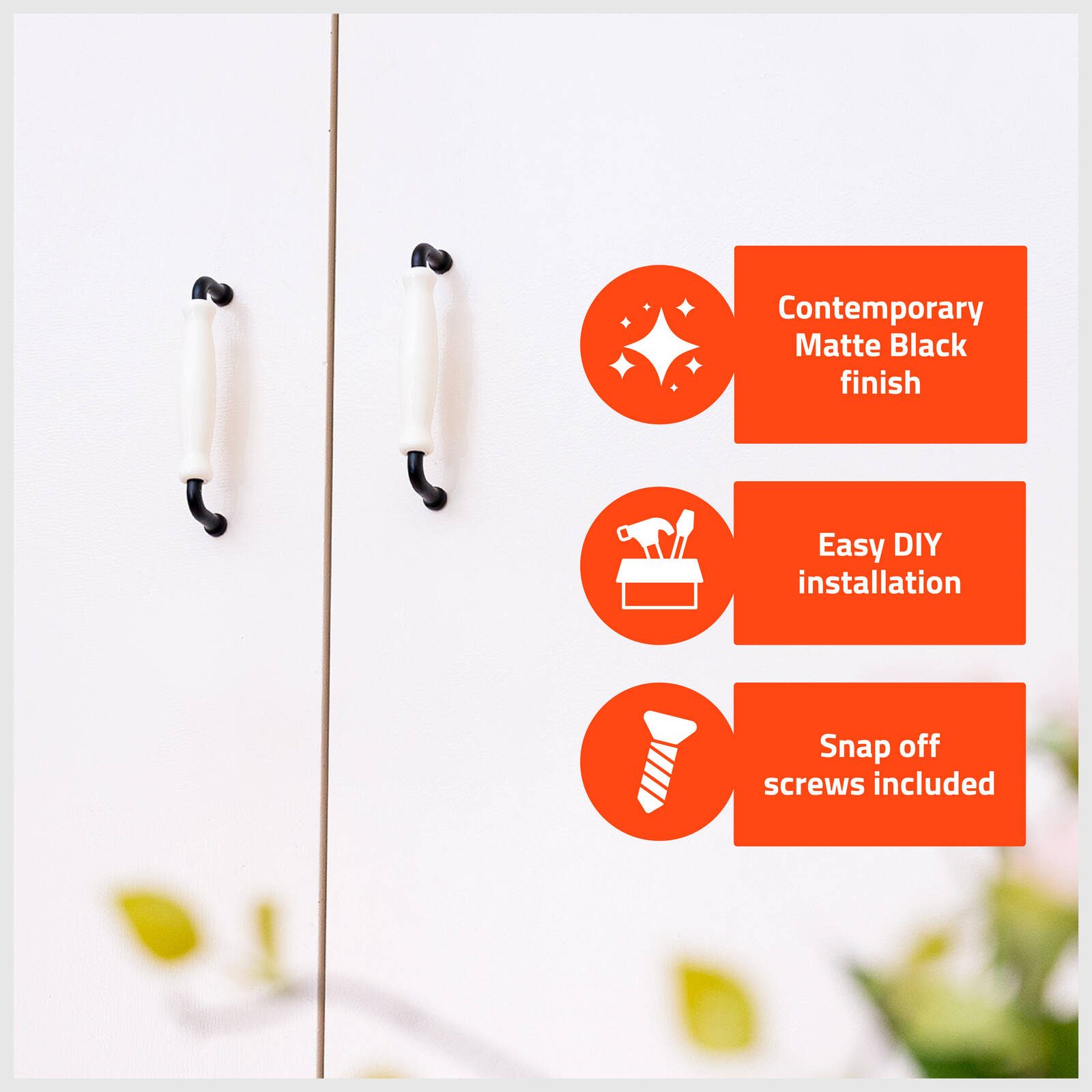 Taskmaster Ceramic Cabinet Handle - 4 Pack - Image 3