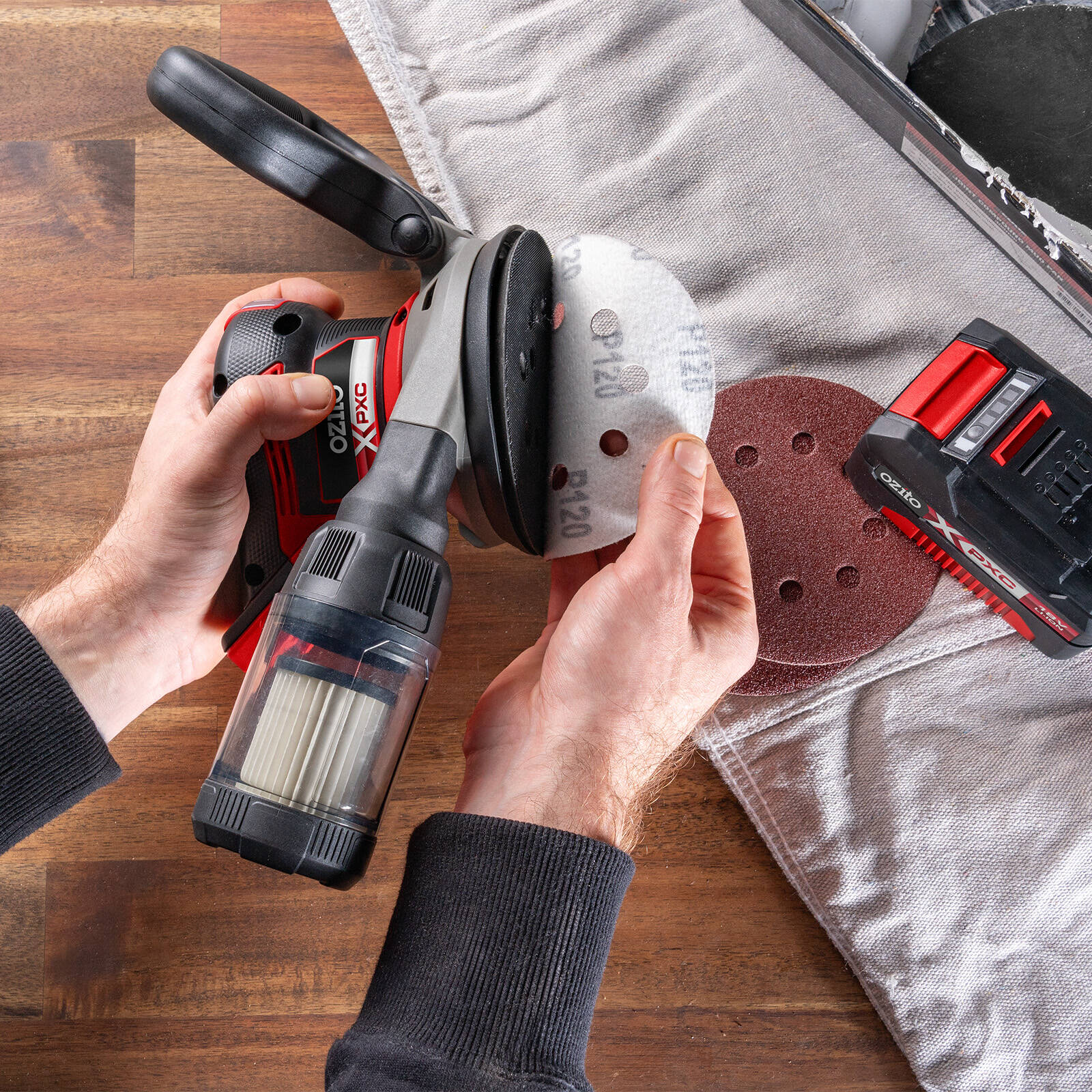 Ozito PXC 18V Brushless Random Orbital Sander PXBROS-125 - Skin Only - Image 3