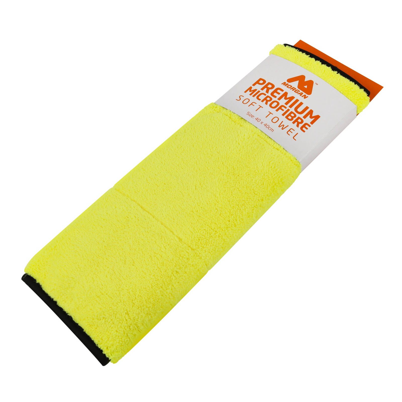 Morgan 40 x 40cm Yellow/Grey Premium Microfibre Soft Towel - Image 3
