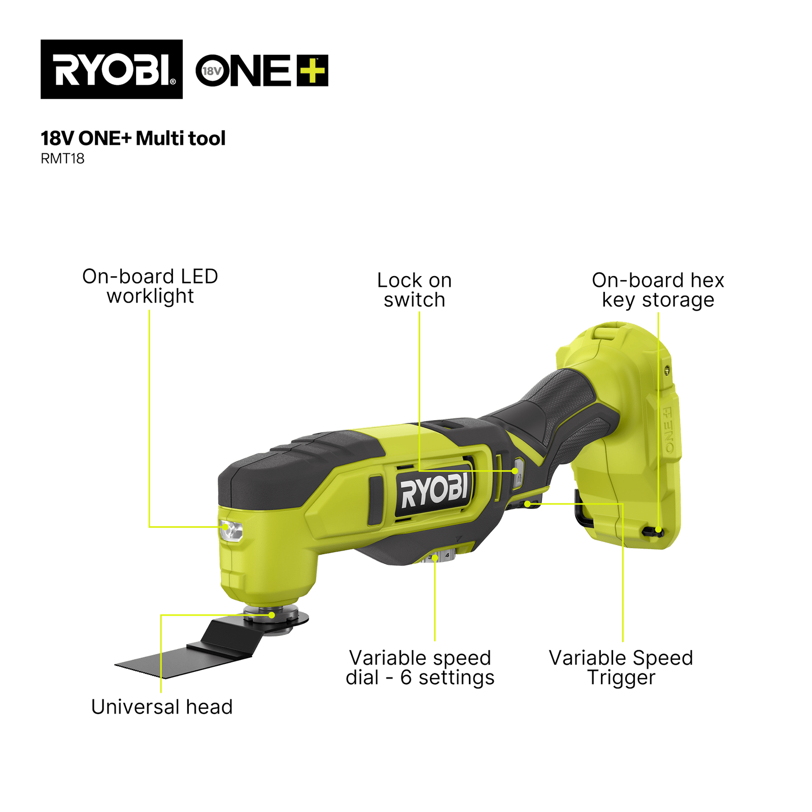 Ryobi 18V ONE+ Multi-Tool - Skin Only - Image 2
