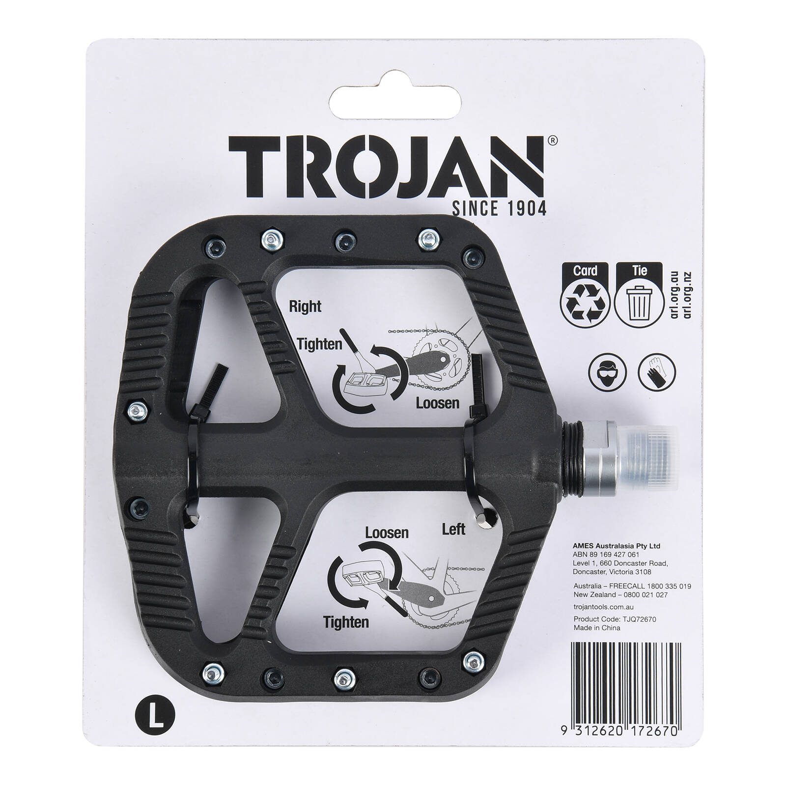 Trojan Black Nylon MTB Pedals - 2 Pack - Image 3