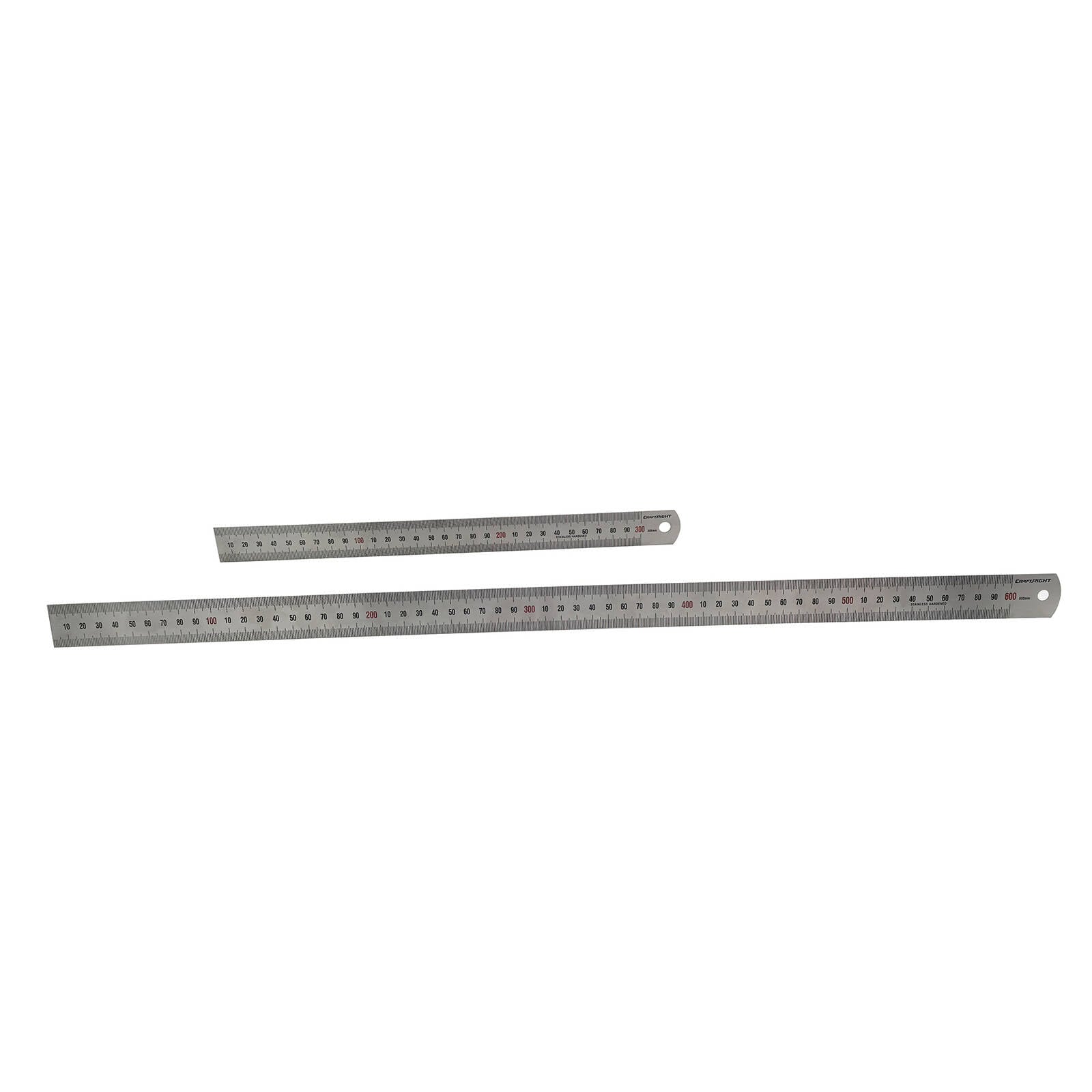 Craftright 600 and 300mm Stainless Steel Ruler - 2 Piece