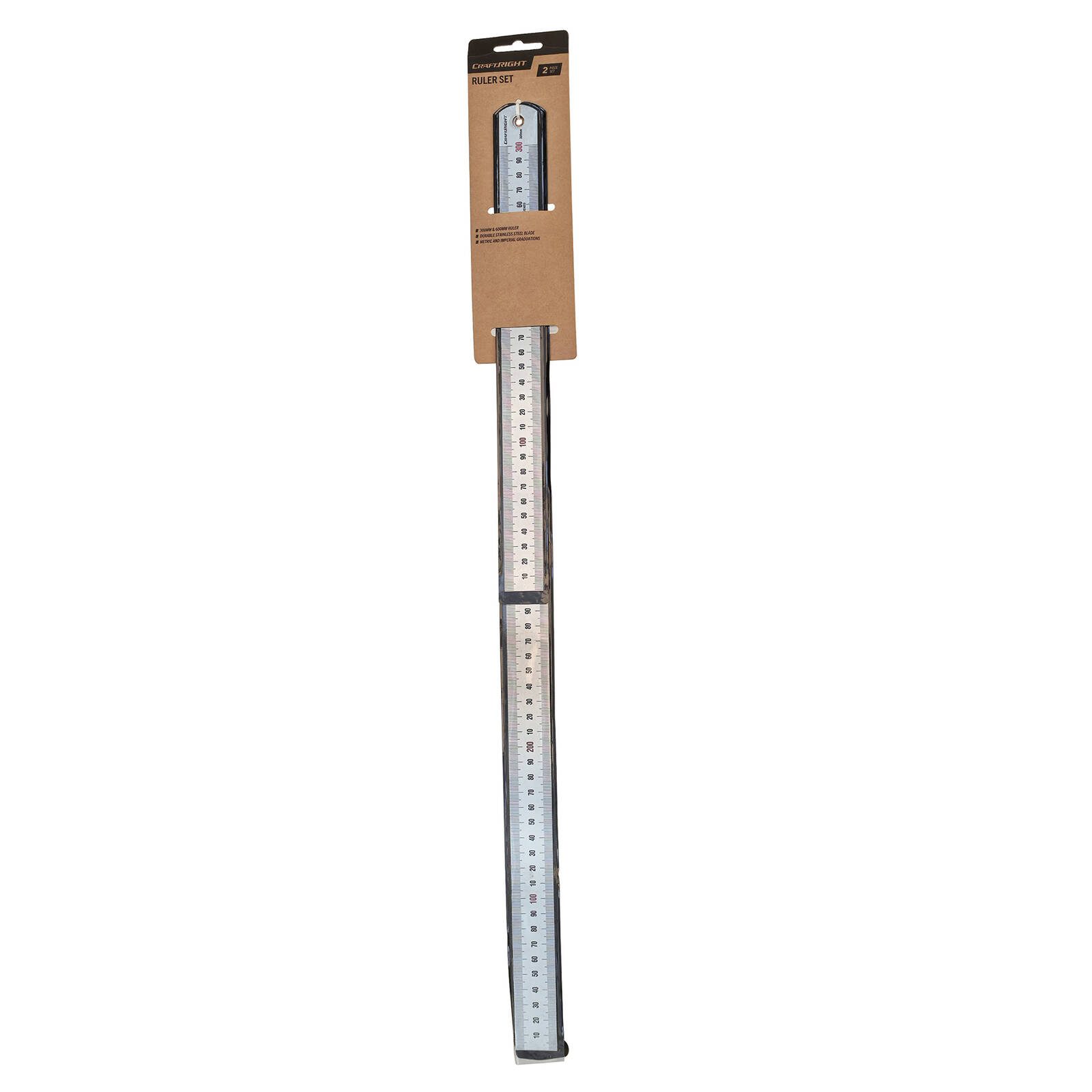 Craftright 600 and 300mm Stainless Steel Ruler - 2 Piece - Image 3