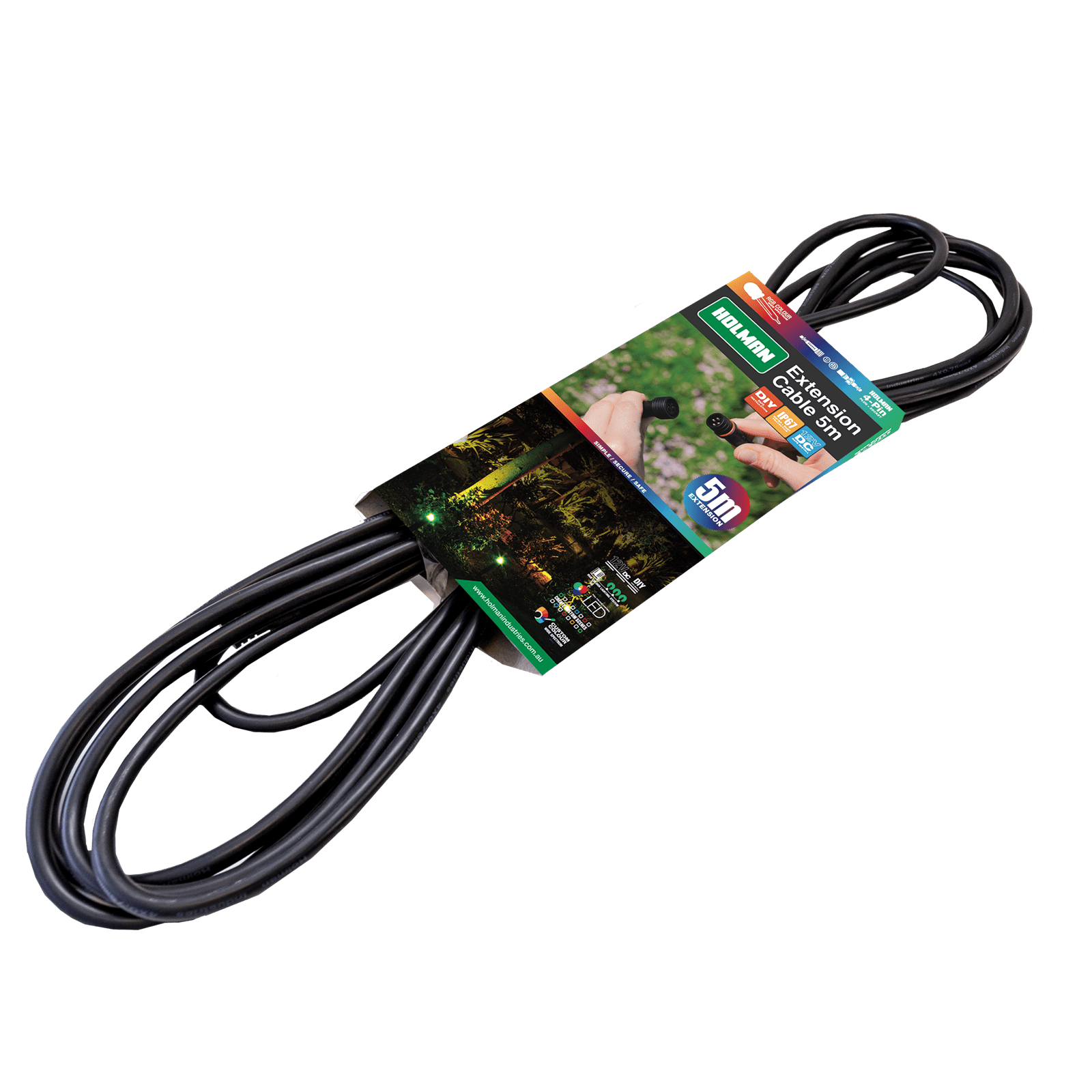 Holman RGB Colour Garden Light Extension Cable - 5m