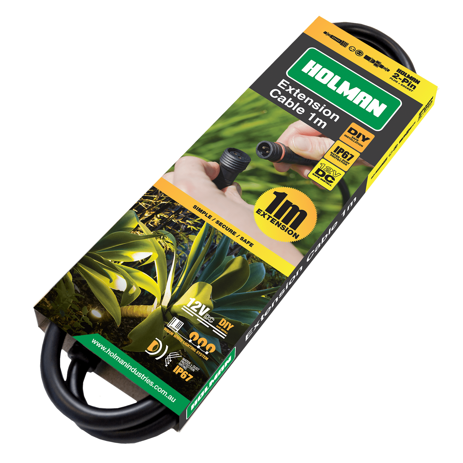 Holman Warm White Garden Light Extension Cable - 1m