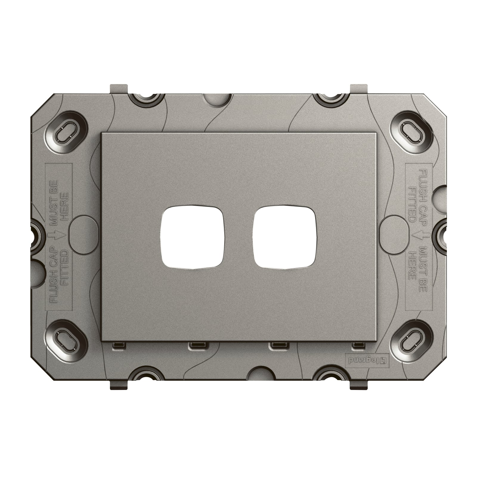 HPM ARTEOR 2 Gang Wall Switch - Grid Only - Magnesium