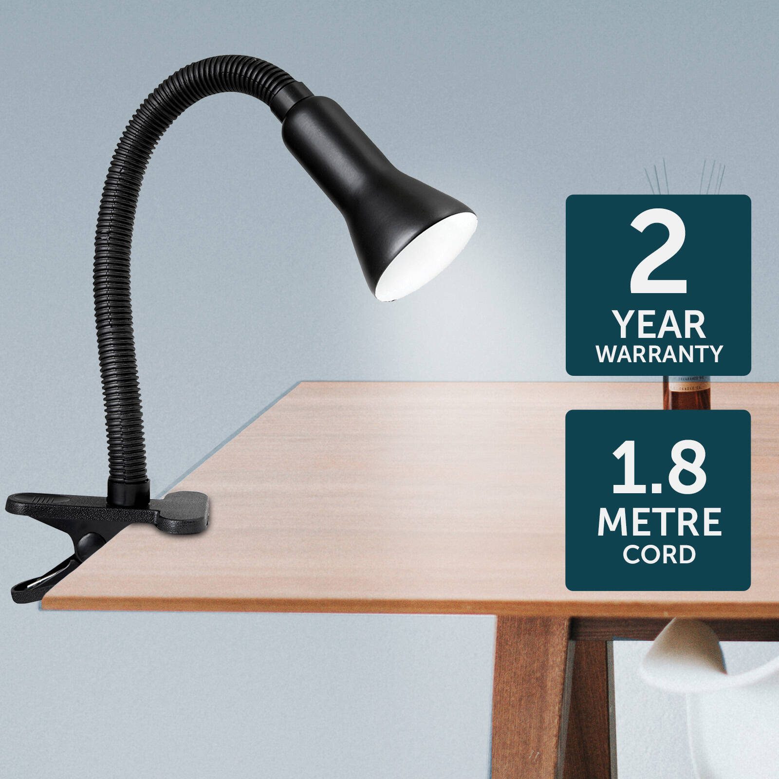 Brilliant Lighting Metal Vito Clamp Lamp - Black - Image 3