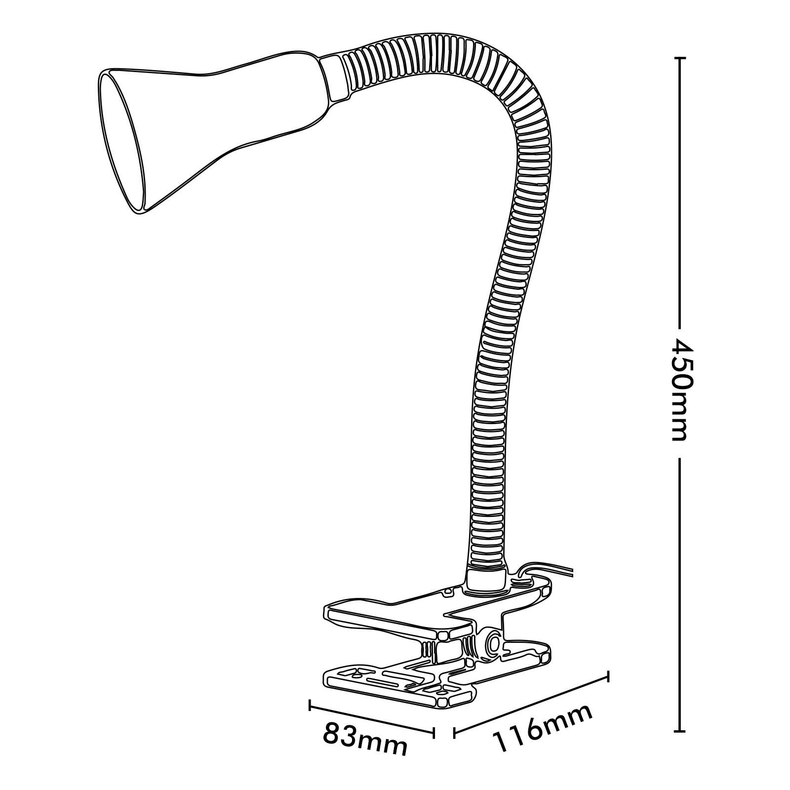Brilliant Lighting Metal Vito Clamp Lamp - Black - Image 4
