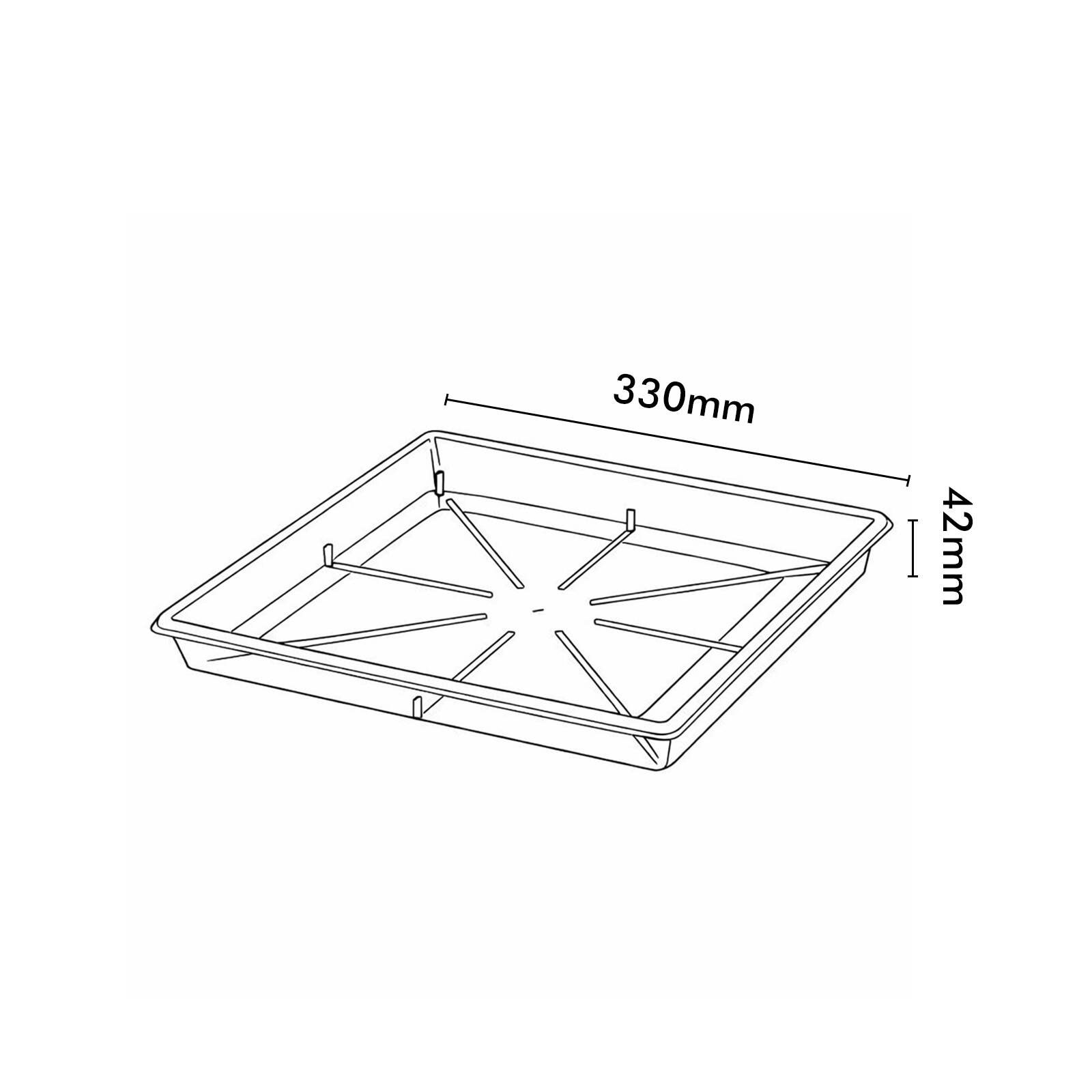EDEN 330mm Clear Porto Planter Square Saucer - Image 2