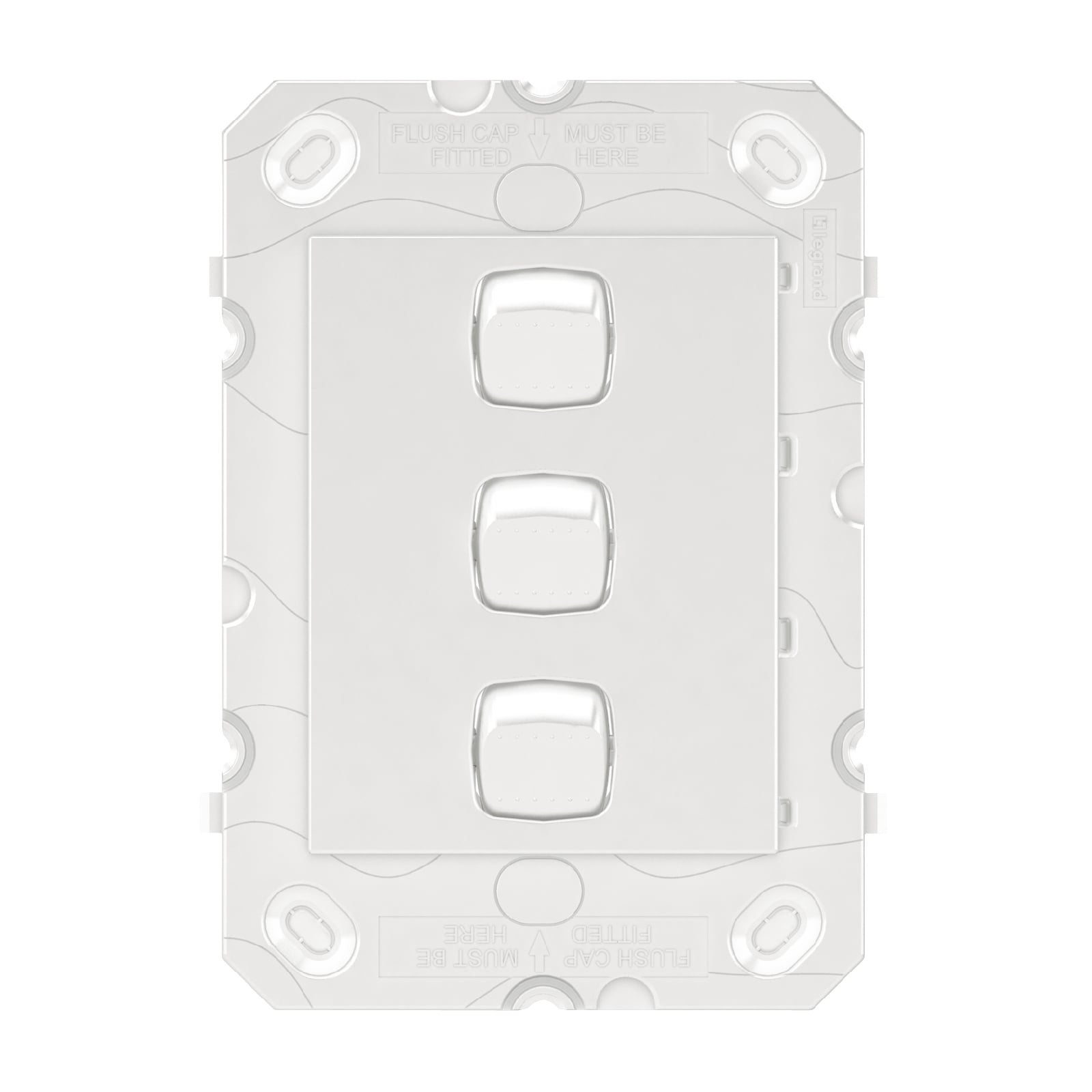 HPM ARTEOR 3 Gang Wall Switch - Grid Only - White