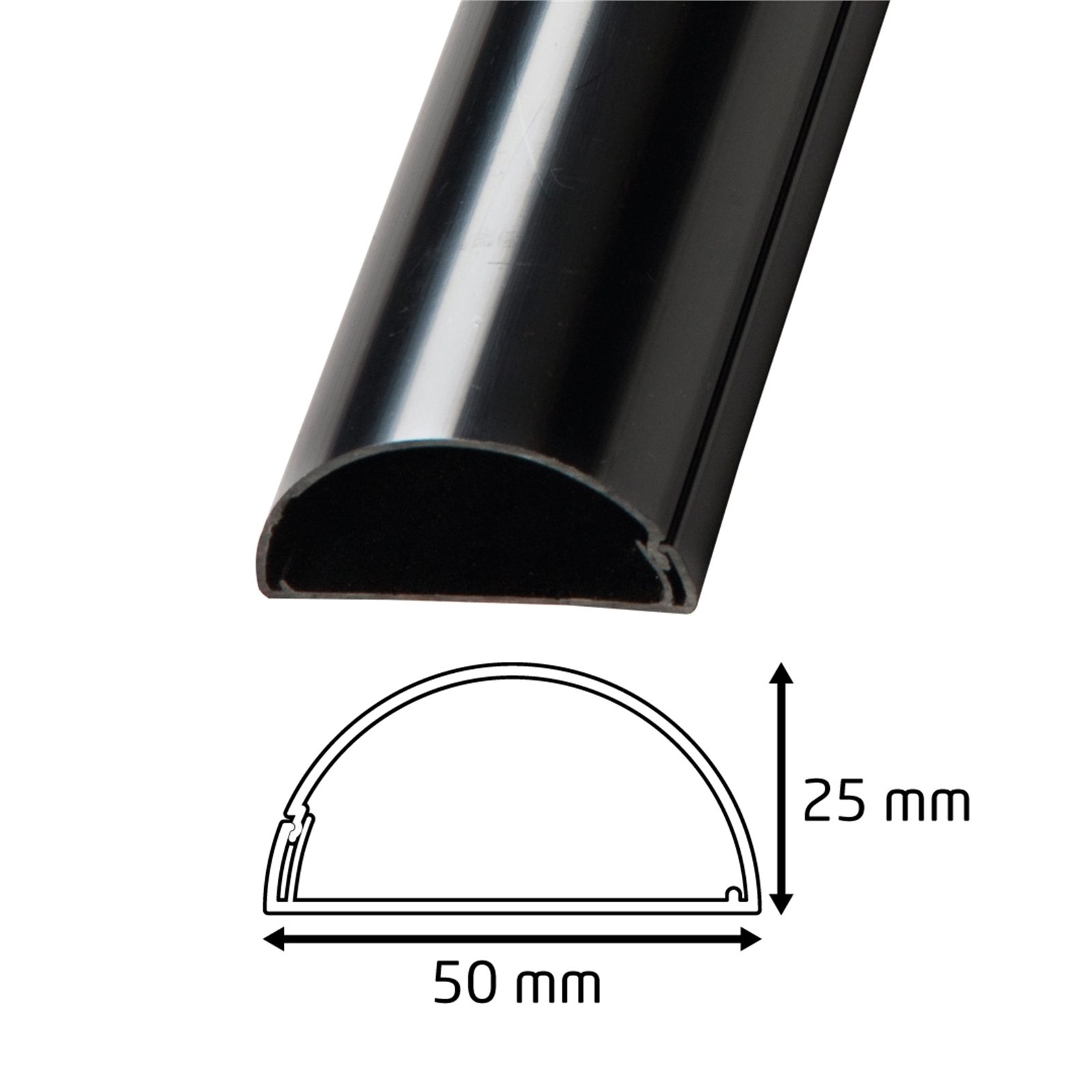 D-Line 50 x 25mm 1m TV Wall Drop Adhesive Cable Management Cover - White - Image 2