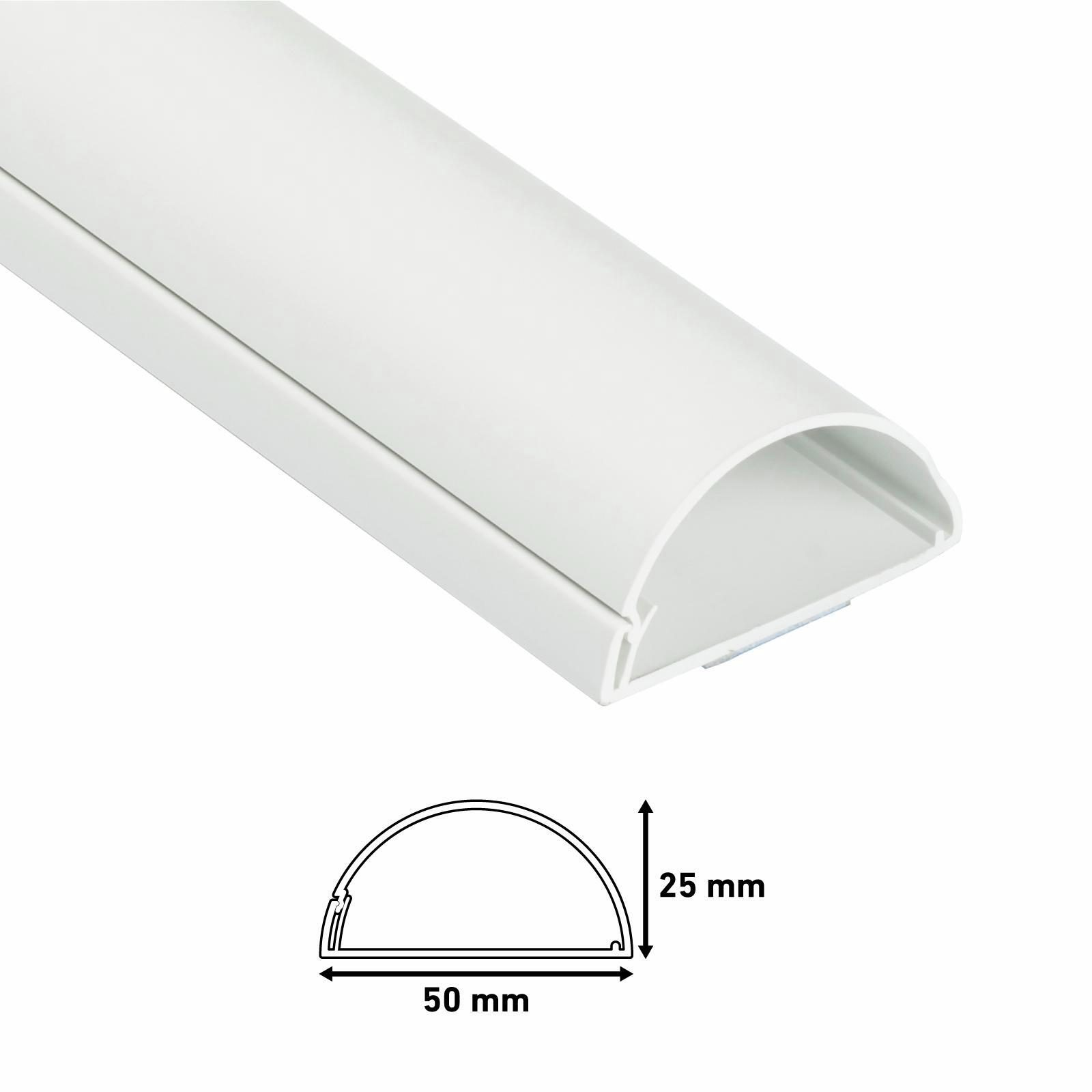 D-Line 50 x 25mm 1m TV Wall Drop Adhesive Cable Management Cover - White - Image 7
