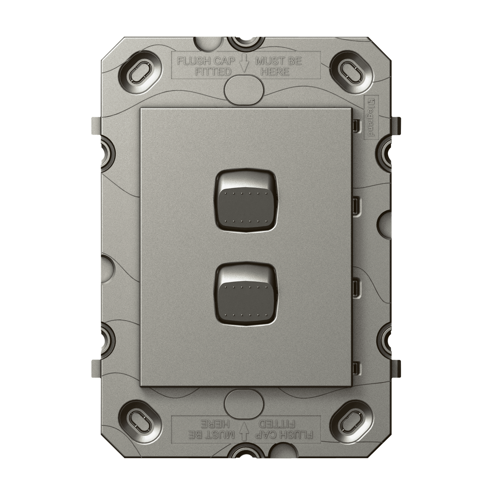 HPM ARTEOR 2 Gang Wall Switch - Grid Only - Magnesium
