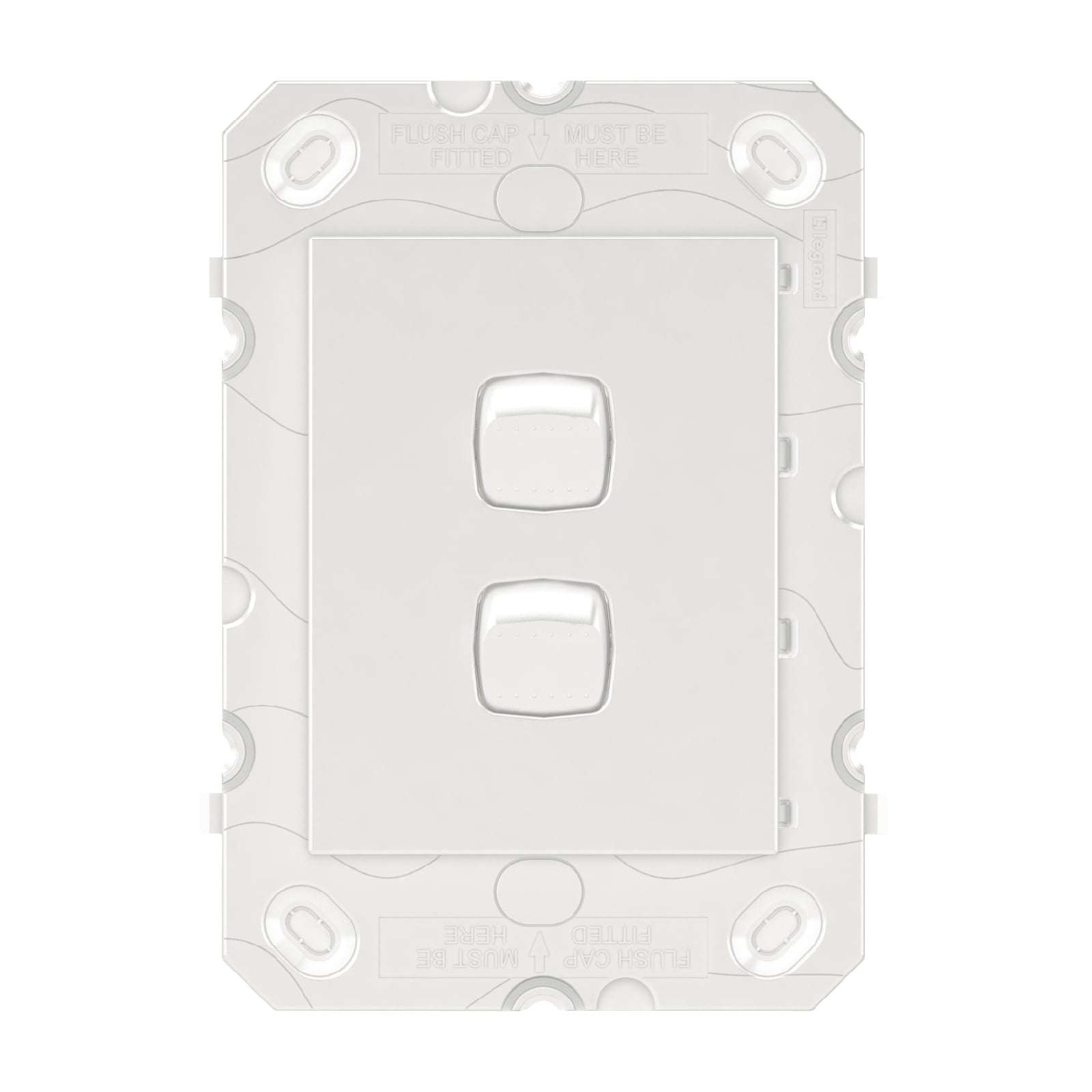 HPM ARTEOR 2 Gang Wall Switch - Grid Only - White