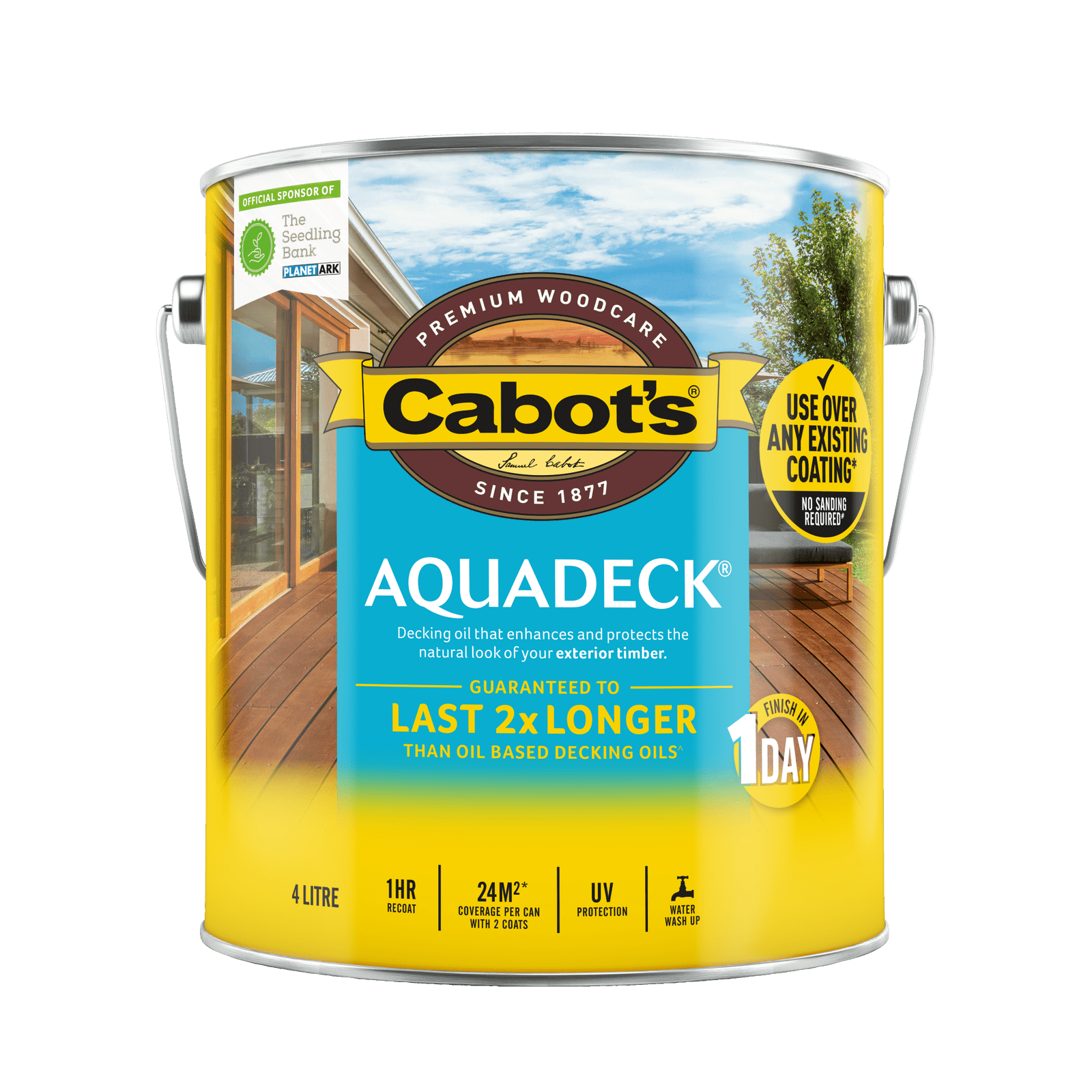 Cabot's 4L Jarrah Aquadeck Exterior Decking Oil