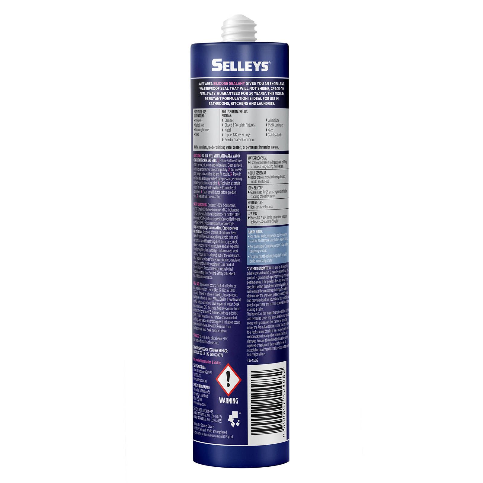 Selleys 300g Light Grey Wet Area Waterproof Silicone Sealant - Image 2