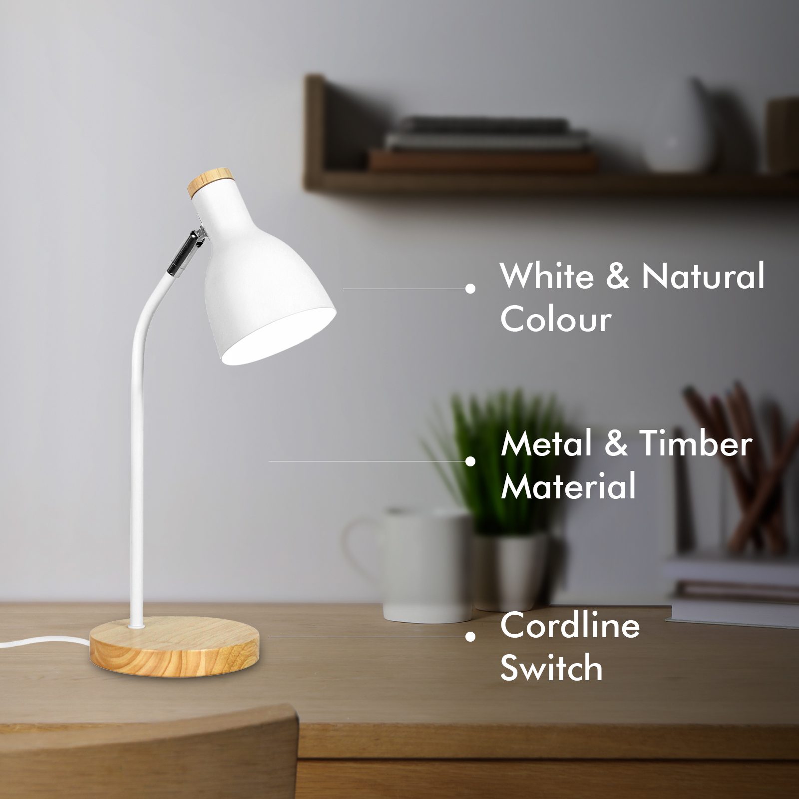Verve Design White Lexi Desk Lamp - Image 4
