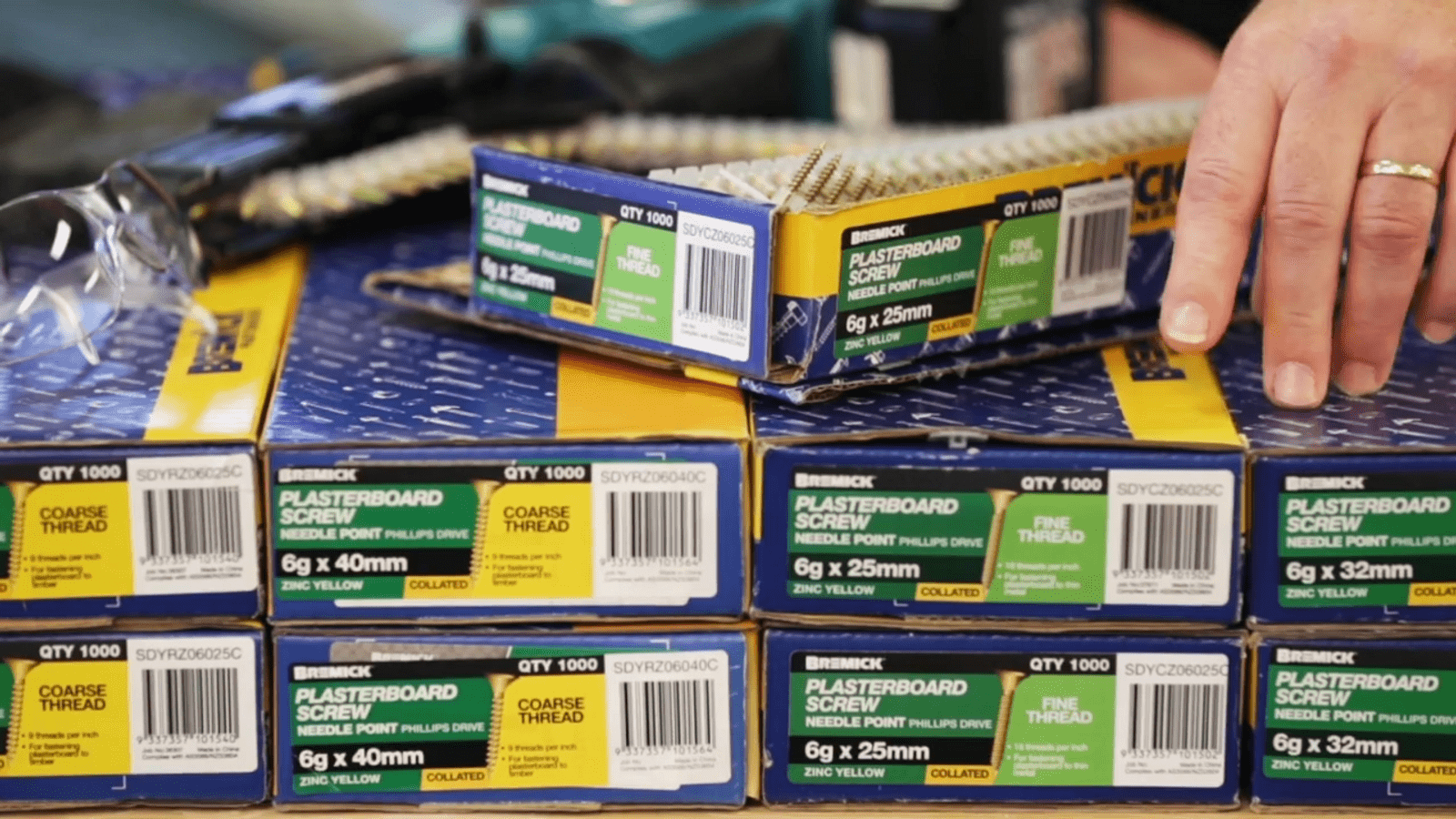 Bremick 6g x 32mm Zinc Yellow Fine Collated Screws - 1000 Pack - Image 3