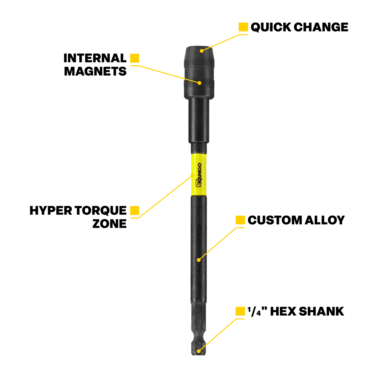 Kango 75 - 450mm 4 Piece Hypertorque Impact Extension Bar Set - Image 4