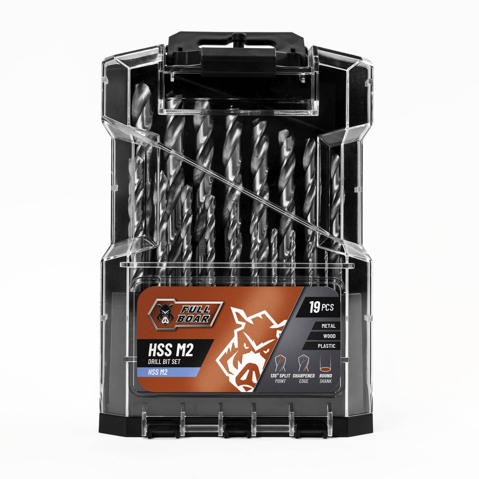 Full Boar 19 Piece HSS M2 Drill Bit Set - Image 3