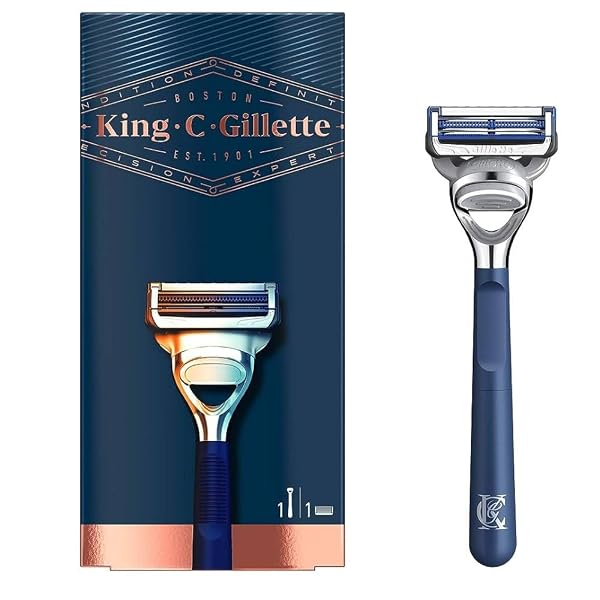 3pk-King-C-Gillette-Neck-Razor-for-Neck-Cheeks-1-Razor-Blade-Refill-B0FHW7C8KD-2