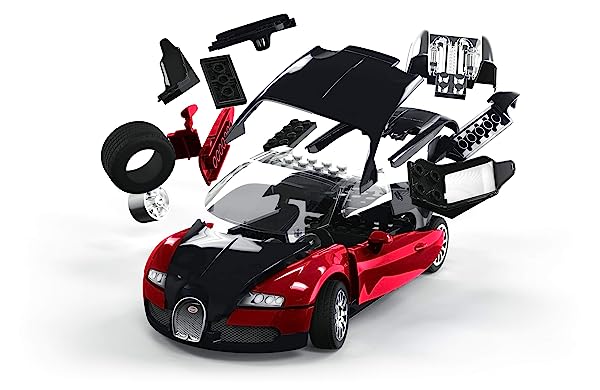 Airfix-QuickBuild-Bugatti-Veyron-Red-Black-Snap-Together-Plastic-Model-Kit-J6020-B00PPPWOLI-3