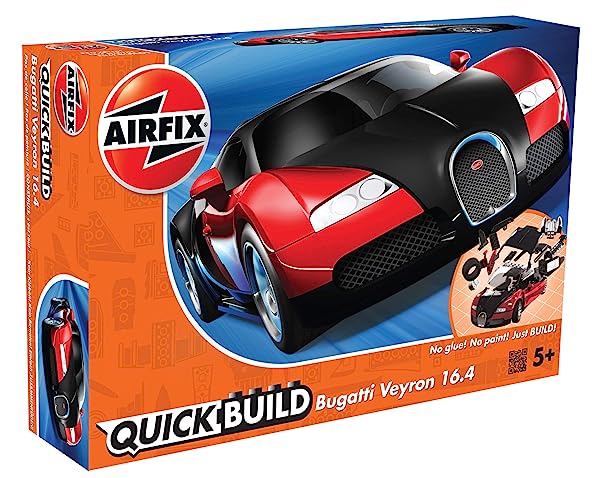 Airfix-QuickBuild-Bugatti-Veyron-Red-Black-Snap-Together-Plastic-Model-Kit-J6020-B00PPPWOLI