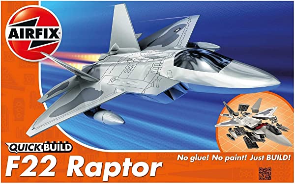 Airfix-Quickbuild-Lockheed-Martin-Raptor-Snap-Together-Construction-Kit-Plastic-Model-Building-Kit-B00DUBH48M