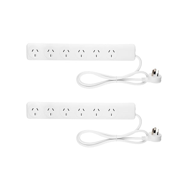 Arlec-6-Outlet-Powerboard-with-Long-90cm-Cord-Twin-Pack-Overload-Protection-Wall-Mountable-White-B0D11V6S9Z