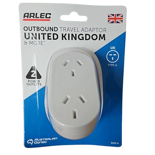Arlec-UK-Double-Outbound-Travel-Adaptor-for-United-Kingdom-Type-G-Plug-2-AU-Outlets-10A-250V-Max-Load-for-UK-Ire-B0F9JHKRRT-2