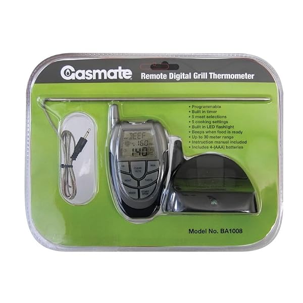 BBQ-Cooking-Remote-Digital-Grill-Thermometer-30m-Range-LED-Flashlight-5-Meat-selections-Built-in-Timer-Battery-Oper-B0DPH9LJ2Y