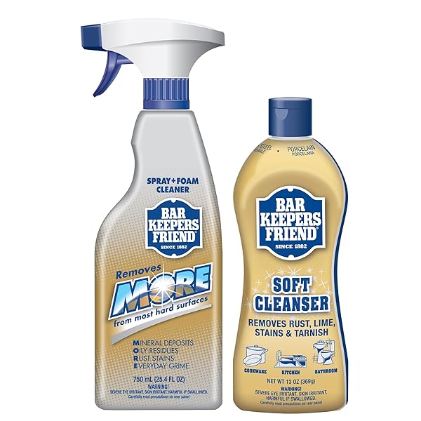 Bar-Keepers-Friend-Soft-Cleanser-13-oz-and-MORE-Spray-Foam-254-oz-Multipurpose-Cleaner-Bundle-Stain-Rust-Remov-B07G9J888F