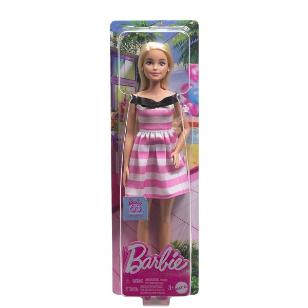 Barbie-Doll-and-Accessories-65th-Anniversary-Commemorative-Doll-with-Blonde-Hair-Pink-and-White-Striped-Dress-with-Mat-B0CMGBY44Y-6