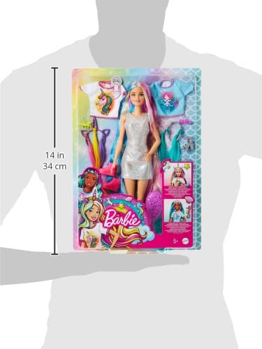 Barbie-Fantasy-Hair-Doll-Accessories-Long-Colorful-Blonde-Hair-with-Mermaid-and-Unicorn-Inspired-Clothes-B07ZPQ2KN9-3