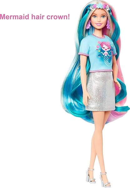 Barbie-Fantasy-Hair-Doll-Accessories-Long-Colorful-Blonde-Hair-with-Mermaid-and-Unicorn-Inspired-Clothes-B07ZPQ2KN9-4