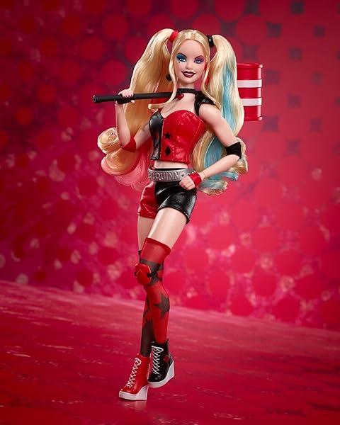 Barbie-Signature-Harley-Quinn-Collector-Doll-with-Posable-Body-Iconic-Outfit-and-Mallet-Accessory-DC-Batman-85th-Anni-B0CMJSXWZS-3