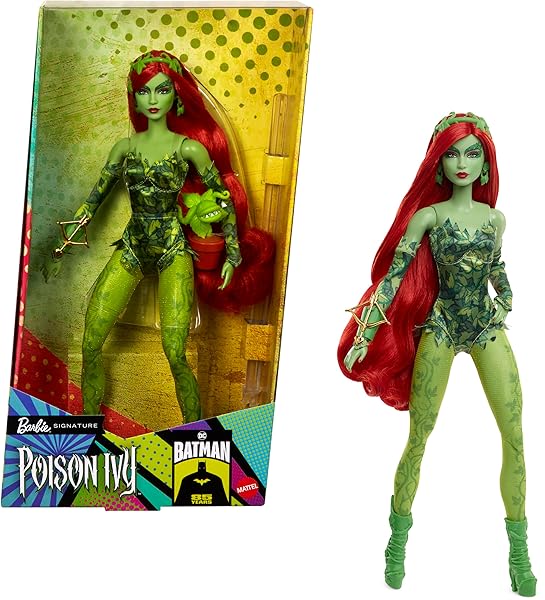 Barbie-Signature-Poison-Ivy-Collector-Doll-with-Posable-Body-Iconic-Outfit-Accessories-DC-Batman-85th-Anniversary-C-B0CMJY5LD5