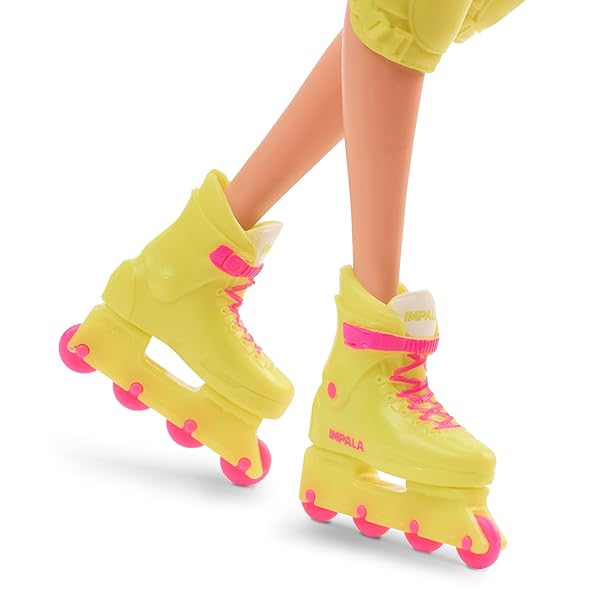 Barbie-The-Movie-Doll-Margot-Robbie-as-Barbie-Collectible-Inline-Skating-Doll-Wearing-Leotard-Biker-Shorts-and-Inline-B0BT1H2FPQ-5