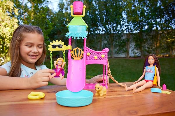 Barbie-Toys-Skipper-Doll-and-Waterpark-Playset-with-Working-Water-Slide-Puppy-Squirt-Toy-5-Accessories-and-More-Fir-B0B627JK63-2