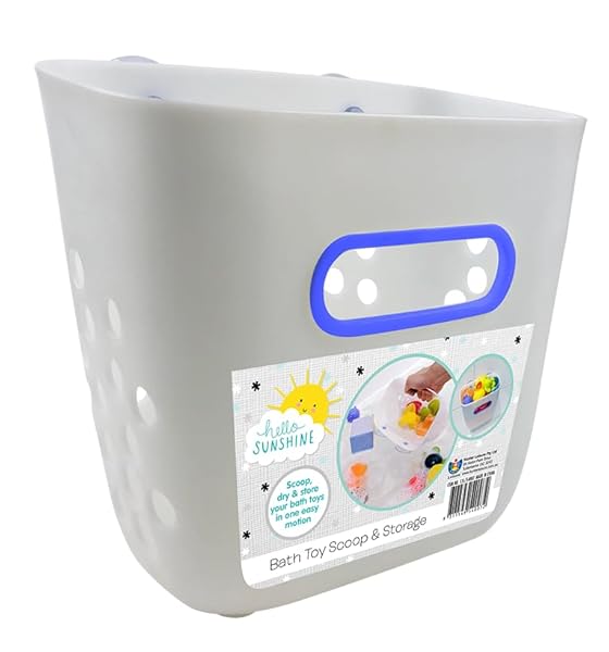 Bath-Toy-Scoop-and-Storage-Container-with-Suction-Cups-White-Draining-Design-to-Dry-Toys-bathtime-B0F3N7FB7T