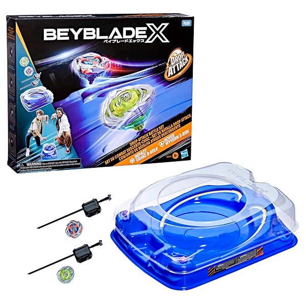 Beyblade-X-Drop-Attack-Battle-Set-with-Beystadium-Arena-2-Right-Spinning-Takara-Tomy-Tops-2-Launchers-Battling-Tops-G-B0DN6YTNYZ