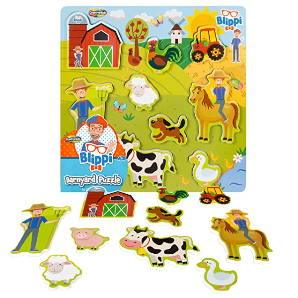 Blippi-Chunky-Wooden-Animal-Farm-Puzzles-by-Creative-Kids-Wooden-Montessori-Gift-Set-for-Toddlers-Boys-and-Girls-Age-B08QVKL84K-2