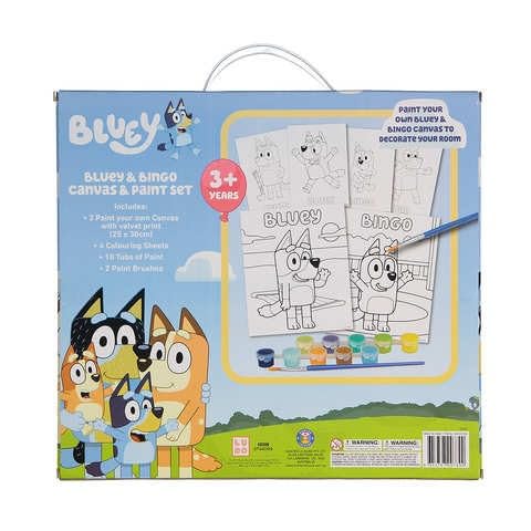 Bluey-Bingo-Canvas-Paint-Set-2-Pack-25-x-30cm-Canvases-4-Colouring-Sheets-10-Paint-Tubs-2-Brushes-B0D87GXJN7-2