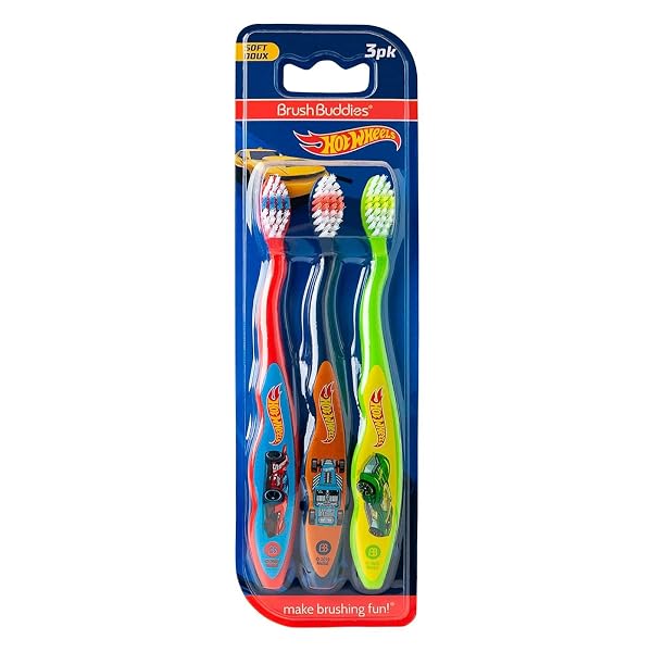 Brush-Buddies-Hot-Wheels-Toothbrush-for-Kids-Toddler-Toothbrushes-Childrens-Toothbrushes-Soft-Bristle-Toothbrushes-f-B098BJVX46