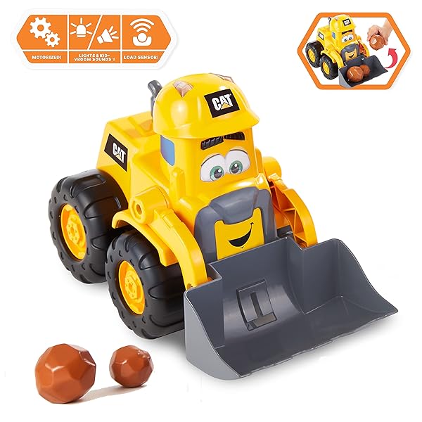 CAT-Construction-Toys-Front-Loader-Toy-Interactive-Forward-Back-Motion-Lights-Sounds-Animated-Face-Batteries-B085M8F24L-2