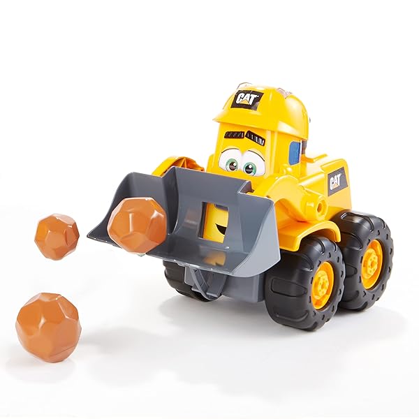 CAT-Construction-Toys-Front-Loader-Toy-Interactive-Forward-Back-Motion-Lights-Sounds-Animated-Face-Batteries-B085M8F24L