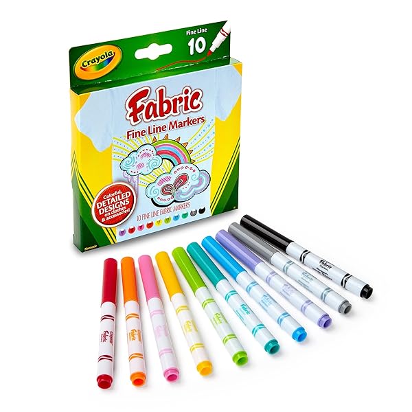 CRAYOLA-10ct-Fabric-Markers-Fine-Line-Tip-Works-on-Clothes-or-Tote-Bags-Create-Colourful-Detailed-Designs-on-Clothe-B00DQU9QYC-3
