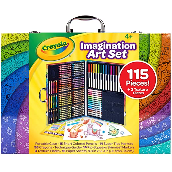 CRAYOLA-Imagination-Art-Case-Portable-Art-Studio-115-Pieces-Textured-Rubbing-Plates-Crayons-Markers-Pencils-Washa-B08HD24KLV